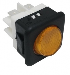 Pulsador Ambar 25x25mm 230V 16A Tecla Redonda