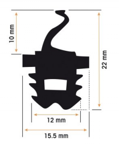 Burlete Puerta Horno 15.5x22mm(1 metro)